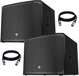 (2) Electro-Voice EKX-18SP 18″ Powered Subwoofer and Cables Package